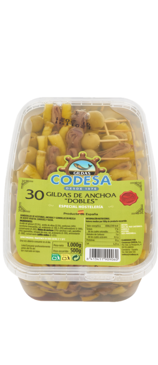 Gildas Pinchos con Acciughe Serie Oro 30 Pezzi 1kg Codesa