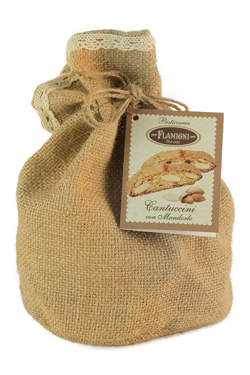 Sacchetto Juta di Cantucci alle Mandorle 200g Flamigni