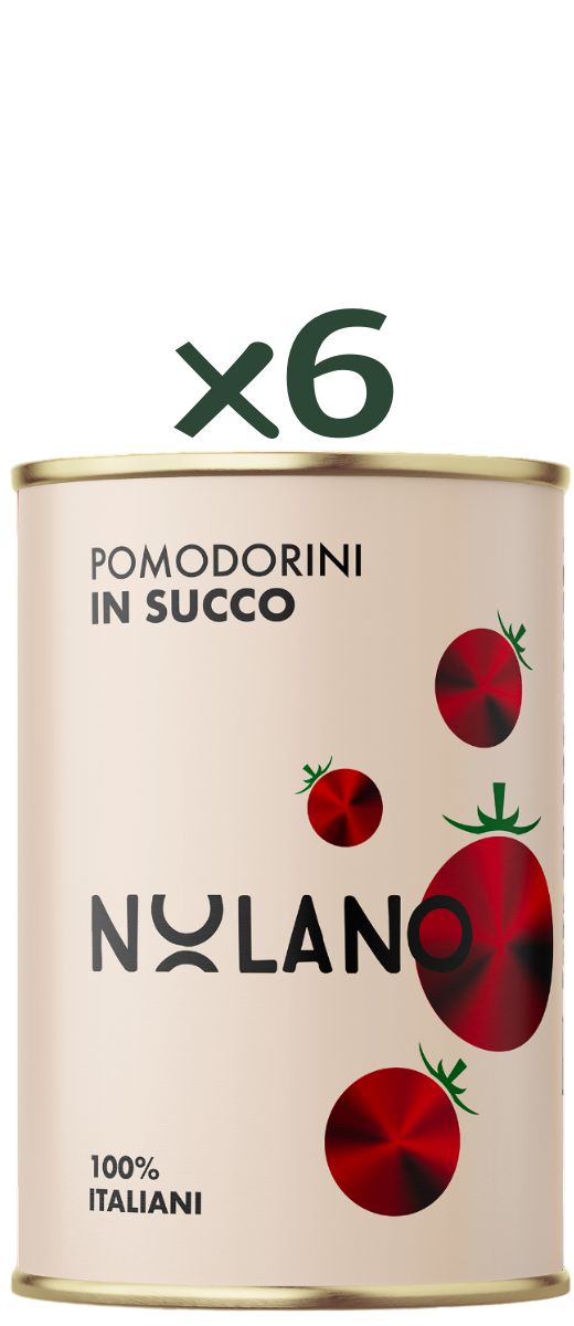 Pomodorini in Succo in Latta 400g Nolano (Confezione da 6)