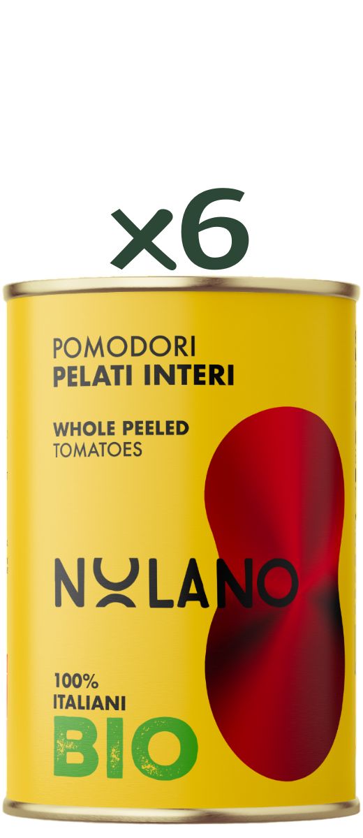 Pomodori Pelati interi BIO in Latta 400g Nolano (Confezione da 6)