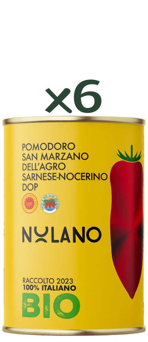 Pomodoro San Marzano DOP BIO in Latta 400g Nolano (Confezione da 6)