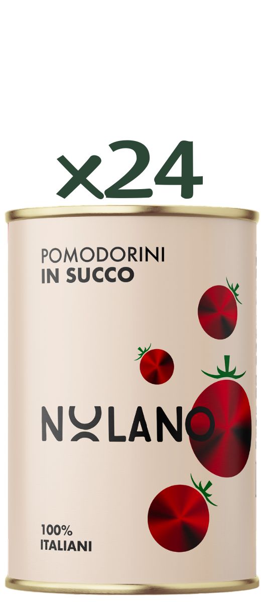 Pomodorini in Succo in Latta 400g Nolano (Confezione da 12)
