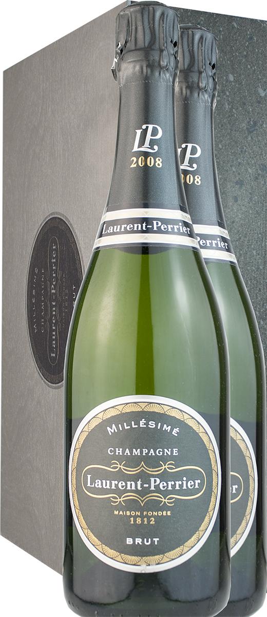 Champagne Brut Millésimé 2008 Laurent-Perrier - Confezione regalo 2 bottiglie