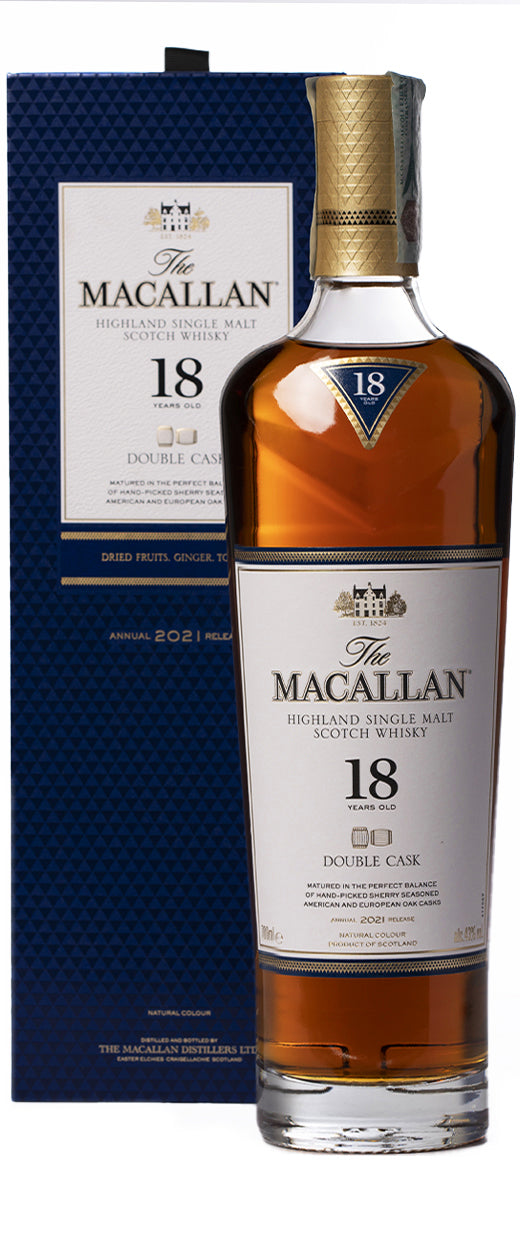 "Double Cask 18 Years Old" Highland Single Malt Scotch Whisky The Macallan