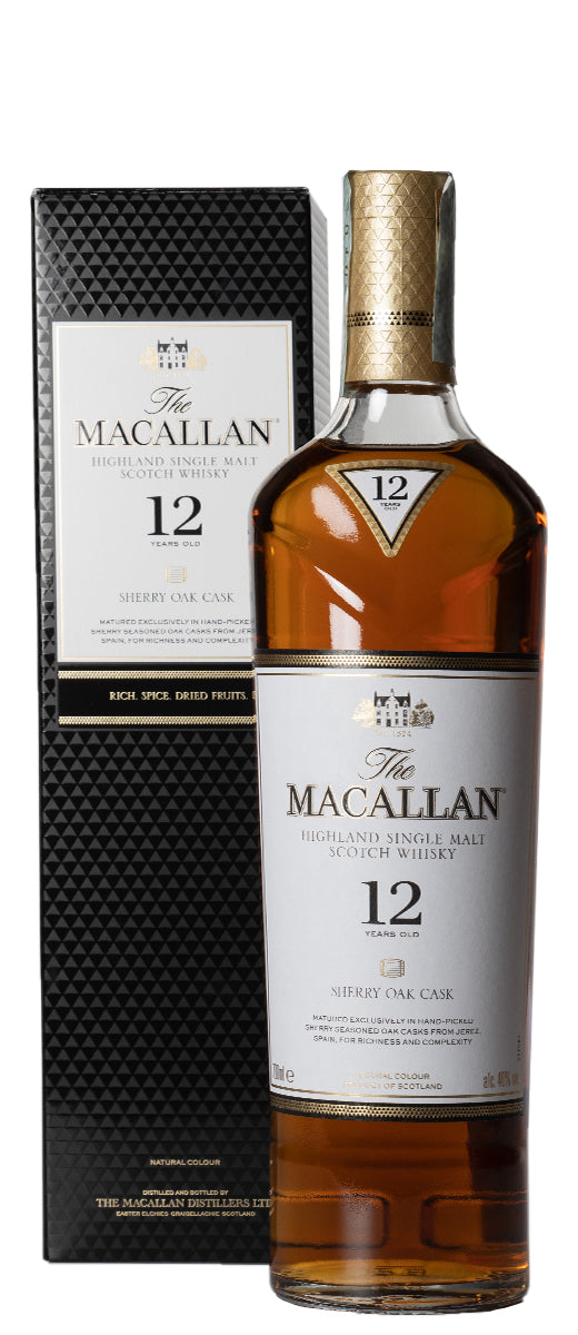 “Sherry Oak 12 Years Old” Highland Single Malt Scotch Whisky The Macallan
